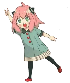 👍 Anya Forger Spy x Family Anime, Personaje, Signo de la paz, Spy x Family, Anya Forger, Dibujos animados whatsapp sticker