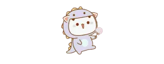 🐊 かわいい, 恐竜, ロリポップ, 桃, アニメ telegram sticker