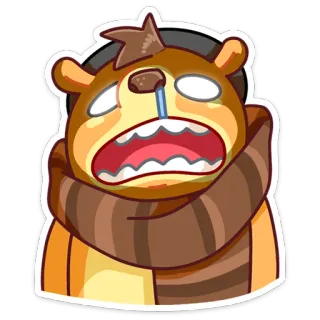 😡 медведь, плачет, грустный, мультфильм, стикер telegram sticker