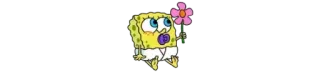 🍬 Spongebob Squarepants Spongebob, kreskówka, kwiat, słodki, dziecko, Nickelodeon telegram sticker