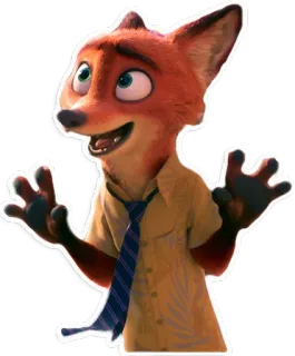 😄 Nick Wilde Zootopia Nick Wilde, Zootopia, fox, cartoon, disney, animal telegram sticker