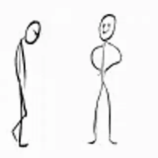 👊 stick figures, drawing, sad, happy, simple, minimalist telegram sticker