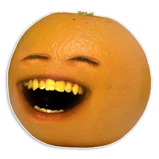 🙃 Annoying Orange arancione, frutta, cartone animato, animato, sorriso telegram sticker