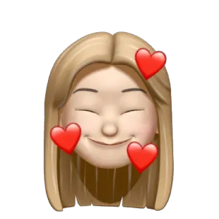 ✏️ Emoji, Rosto, Corações, Amor, Desenho animado, Afeição, Bitmoji telegram sticker