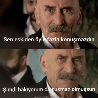 🤫 Sen eskiden öyle fazla konuşmazdın
Şimdi bakıyorum da susmaz olmuşsun telegram sticker