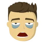 😩 累, 困, 疲惫, 脸, 卡通 telegram sticker