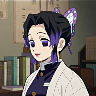 🙂 Shinobu Kocho Demon Slayer 애니메이션, 귀멸의 칼날, 코쵸우 시노부, 나비, 만화 telegram sticker