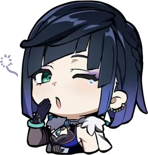 🥱 Yelan Genshin Impact อนิเมะ, เกม, เย่หลาน, เก็นชินอิมแพกต์, จิบิ telegram sticker