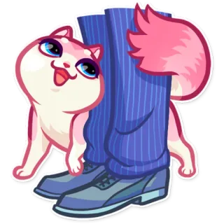 👋 gato, rosa, animal, dibujos animados, lindo telegram sticker