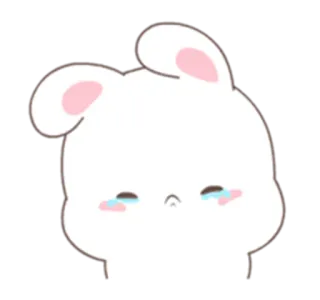 🐰 konijn, huilen, verdrietig, schattig, tranen, dier telegram sticker