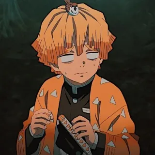 🌟 Zenitsu Agatsuma Demon Slayer anime, demon slayer, zenitsu, sword, character, japanese animation telegram sticker