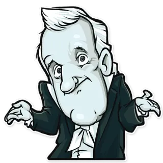 🤷 Dessin animé, Illustration, Homme, Haussement d'épaules, Geste telegram sticker
