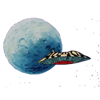 🌕 ufo, moon, space, flying saucer, extraterrestrial, outer space telegram sticker