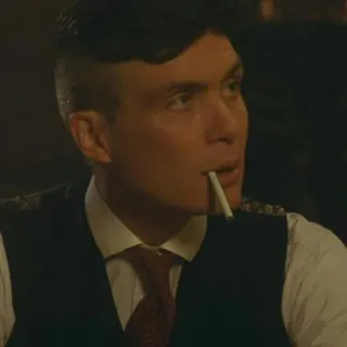 😒 Thomas Shelby Peaky Blinders charakter, fernsehserie, zigarette, drama, gangster telegram sticker