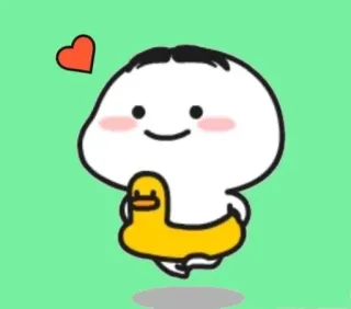 ✨ Desenho animado, Fofo, Pato, Coração, Emoji, Kawaii telegram sticker