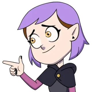 👈 Amity Blight The Owl House cartoon, anime, purple hair, pointing, amity blight, the owl house telegram sticker