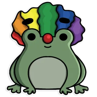 🙃 grenouille, clown, arc-en-ciel, drôle, animal telegram sticker