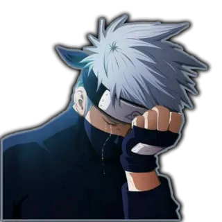 😭 Kakashi Naruto 카카시, 나루토, 애니메이션, 슬픈, 우는, 닌자 telegram sticker