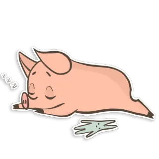 😴 zzz pig, sleeping, animal, cute, cartoon, rest, tired telegram sticker