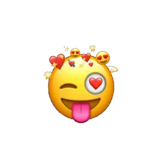 😜 emoji, winking, heart eyes, tongue out telegram sticker
