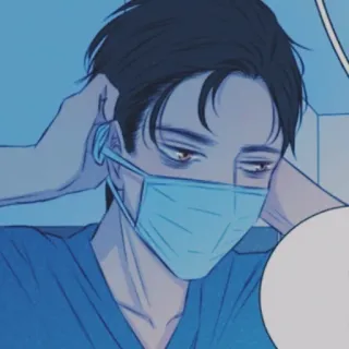 🐾 Médico, Mascarilla, Salud, Anime, Médico, Mascarilla facial, Ilustración telegram sticker