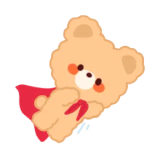 🐻 urso, super-herói, fofo, desenho animado, adesivo telegram sticker