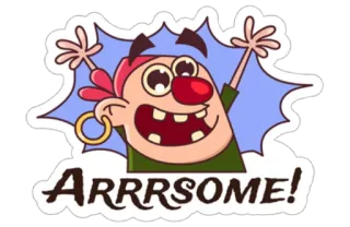 💢 Arrrrsome! pirata, dibujos animados, arr, gracioso, pegatina, chiste whatsapp sticker