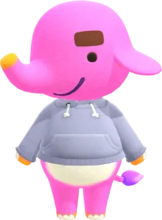 🐘 Axel Animal Crossing animal crossing, axel, videospiel, elefant, cartoon, süß, rosa, lila telegram sticker
