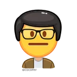 😐 emoji, man, person, glasses, avatar telegram sticker