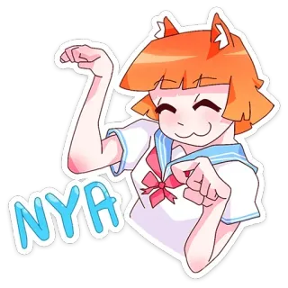 ☺️ NYA gato, lindo, anime, chica, kawaii, miau telegram sticker