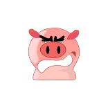 😡 porco, bravo, desenho animado, animal, rosa telegram sticker