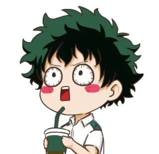 😳 Izuku Midoriya My Hero Academia anime, manga, deku, izuku midoriya, my hero academia, cartoon, chibi whatsapp sticker