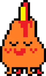 🔥 Pixel art, Vela, Lindo, Naranja, Kawaii whatsapp sticker