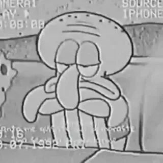 ⚓️ Squidward Tentacles SpongeBob SquarePants dessin animé, calamar, triste, personnage, nickelodeon telegram sticker