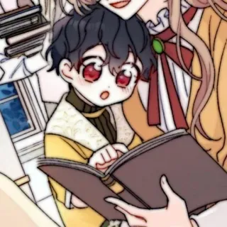 🧸 Anime, Criança, Livro, Leitura, Menino, Desenho animado whatsapp sticker