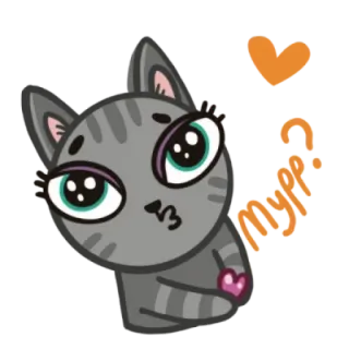 😻 муур? gato, fofo, desenho animado, adesivo, cinza, animal telegram sticker