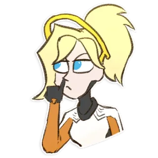 🤔 Mercy Overwatch Mercy, Overwatch, video game, character, angel, doctor telegram sticker