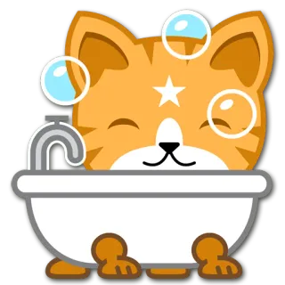 🛀 Katze, Bad, Blasen, Haustier, Tier, süß, Aufkleber whatsapp sticker