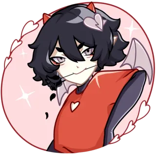 🌹 demon, anime, heart, devil, cartoon, sticker, cute telegram sticker