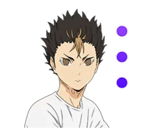 😐 Nishinoya Yu Haikyuu!! アニメ, ハイキュー!!, 西谷夕, バレーボール, スポーツアニメ telegram sticker