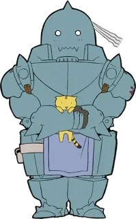 🙂 Alphonse Elric Fullmetal Alchemist Аниме, Персонаж, Fullmetal Alchemist, Броня, Мультфильм telegram sticker