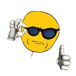🕵 ok, pollice su, occhiali, giallo, emoji, mano, cool telegram sticker