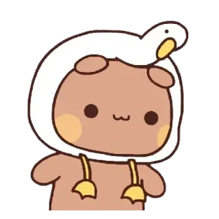 😗 かわいい, 動物, アヒル, 漫画, 可愛い, クマ telegram sticker