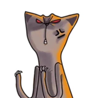 😤 cat, angry, cartoon, feline, sticker telegram sticker