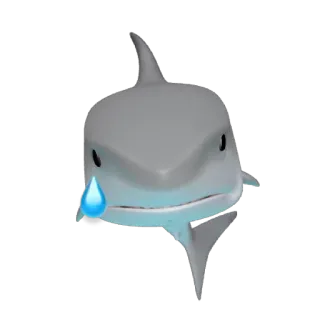 🦈 triste, tubarão, chorando, emoji, animal telegram sticker