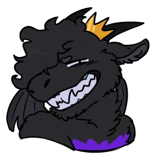 👍 dragón, dibujos animados, corona, animal, fantasía, peludo telegram sticker