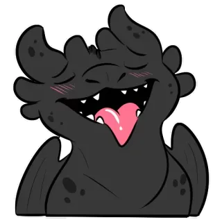 💦 Toothless How to Train Your Dragon dragon, dessin animé, joyeux, souriant, mignon telegram sticker