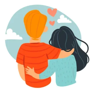 ❤️ coppia, amore, romanzo, affetto, relazione, cuore, cartone animato, amicizia telegram sticker
