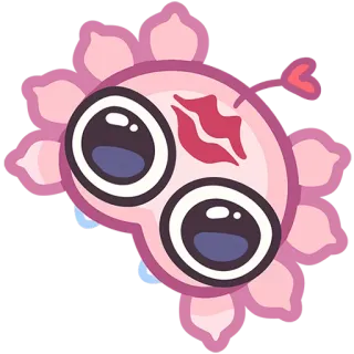 💋 만화, 스티커, 귀여운, 꽃, 키스 telegram sticker