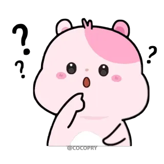 🤔 хомяк, мультик, милый, животное, розовый, кавай telegram sticker